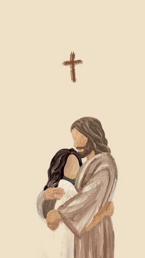 Fondo de Pantalla Cristiano con Jesús y Abrazo para Celular/iPhone 4K