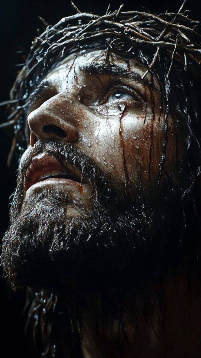 Fondo de Pantalla Cristiano con Jesús y Corona de Espinas para Celular/iPhone 4K