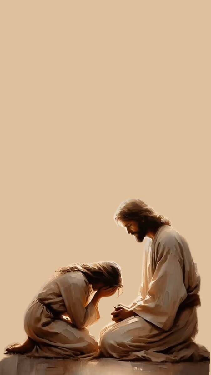 Fondo de Pantalla Cristiano con Jesús Consolando para Celular/iPhone 4K