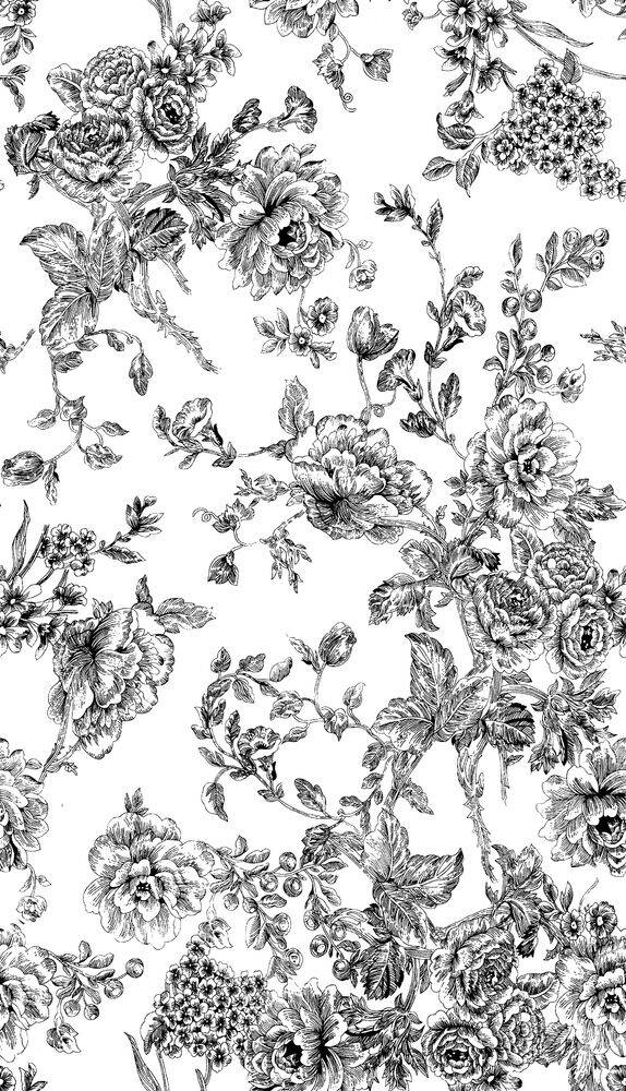 Fondo de Pantalla Blanco y Negro con Flores para Celular/iPhone 4K