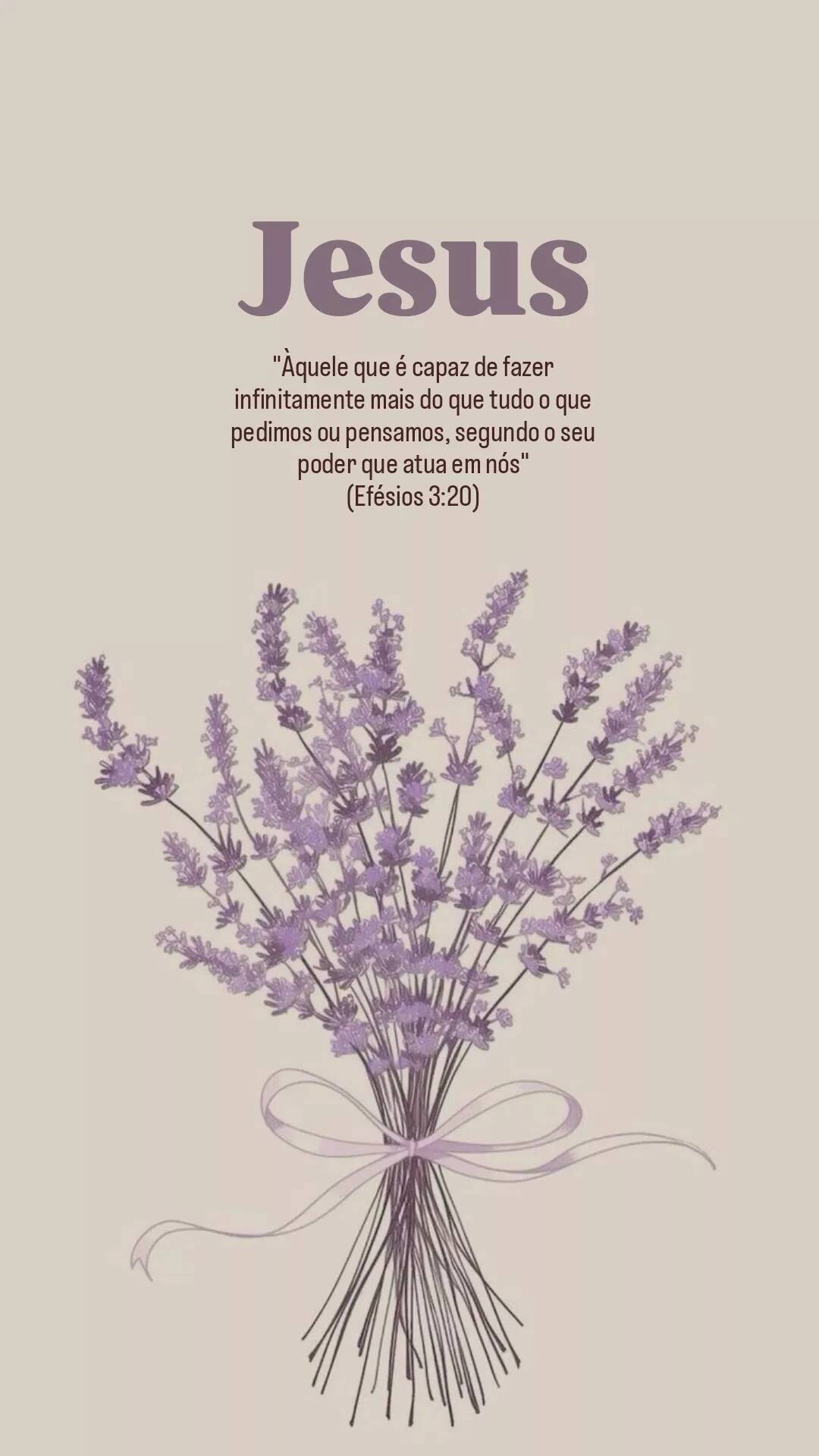 Papel de Parede Cristão com Flores de Lavanda e Versículo Bíblico para Celular/iPhone 4K