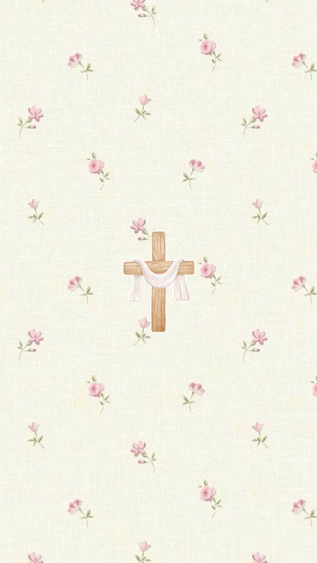 Papel de Parede Cristão com Cruz e Flores para Celular/iPhone 4K