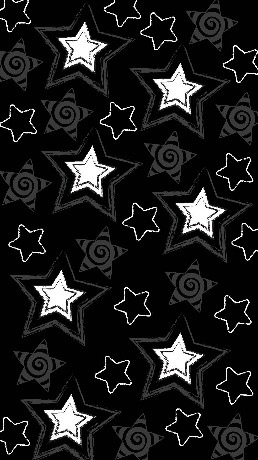 Papel de Parede Preto e Branco com Estrelas para Celular/iPhone 4K