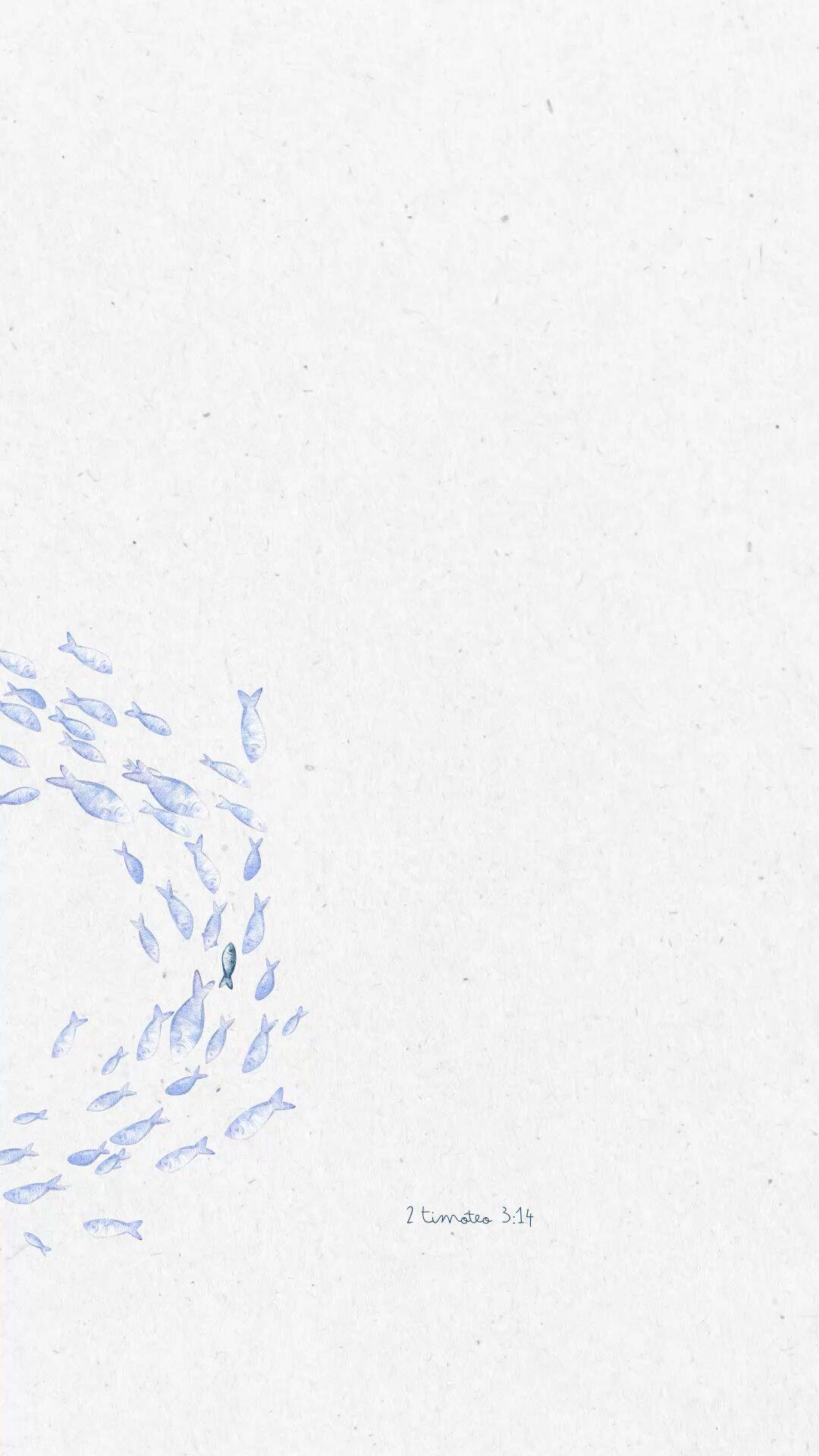 Papel de Parede Cristão com Peixes e Versículo Bíblico para Celular/iPhone 4K