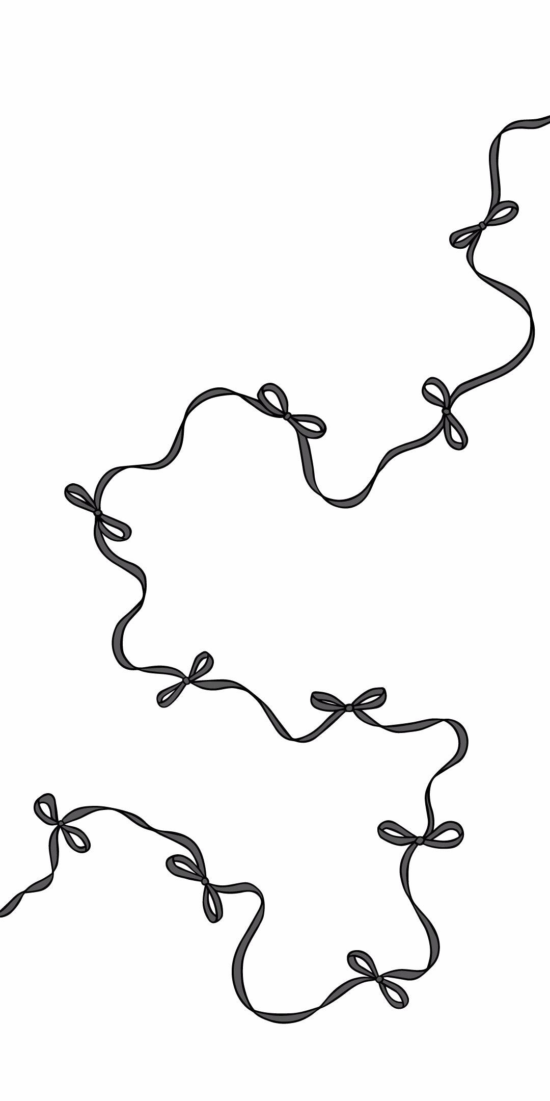 Papel de Parede Preto e Branco com Laços para Celular/iPhone 4K
