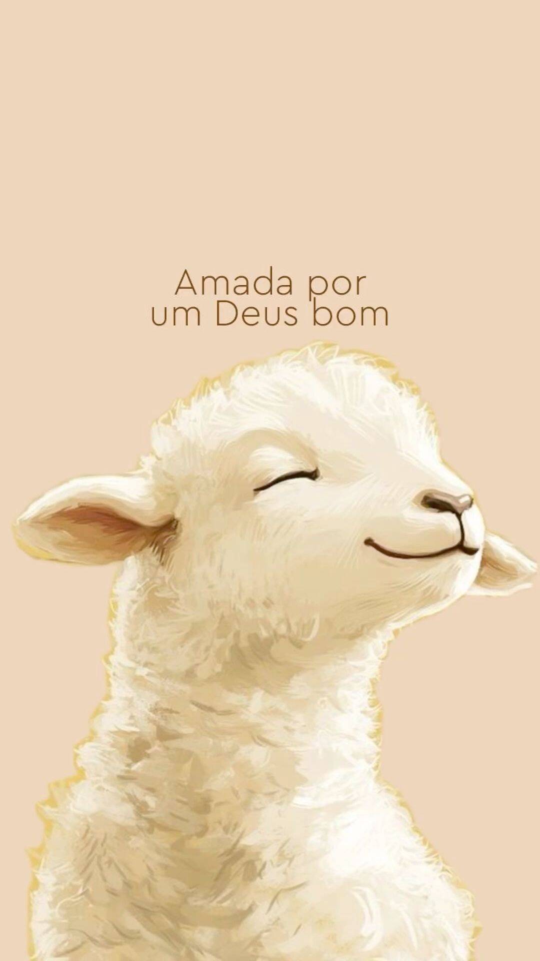 Papel de Parede Cristão com Ovelha e Mensagem de Amor para Celular/iPhone 4K