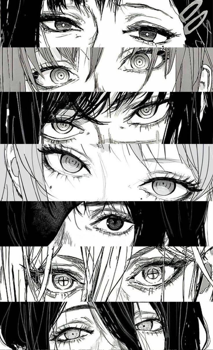 Papel de Parede Preto e Branco com Olhos para Celular/iPhone 4K