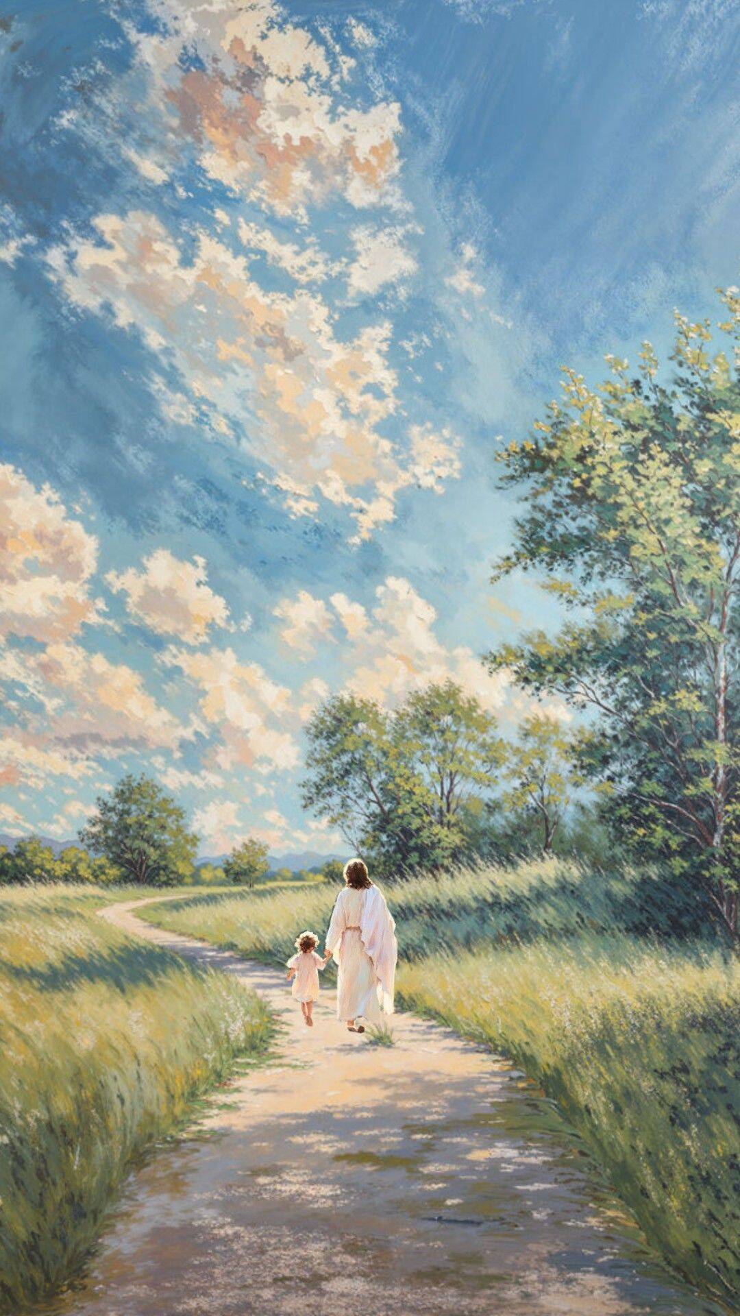 Papel de Parede Cristão com Jesus e Criança para Celular/iPhone 4K