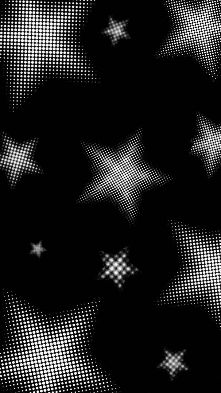 Papel de Parede Preto e Branco com Estrelas para Celular/iPhone 4K