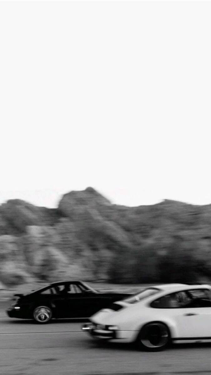 Papel de Parede Preto e Branco com Carros para Celular/iPhone 4K