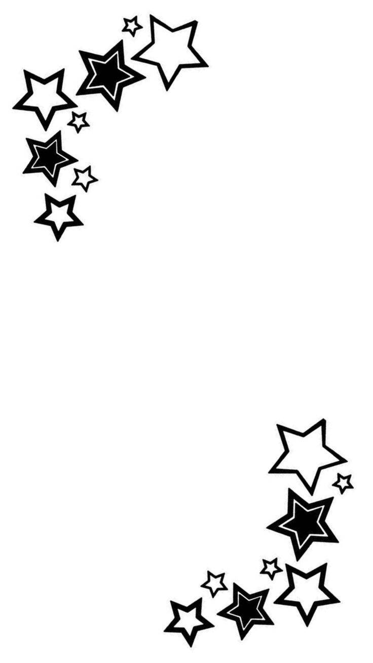 Papel de Parede Preto e Branco com Estrelas para Celular/iPhone 4K