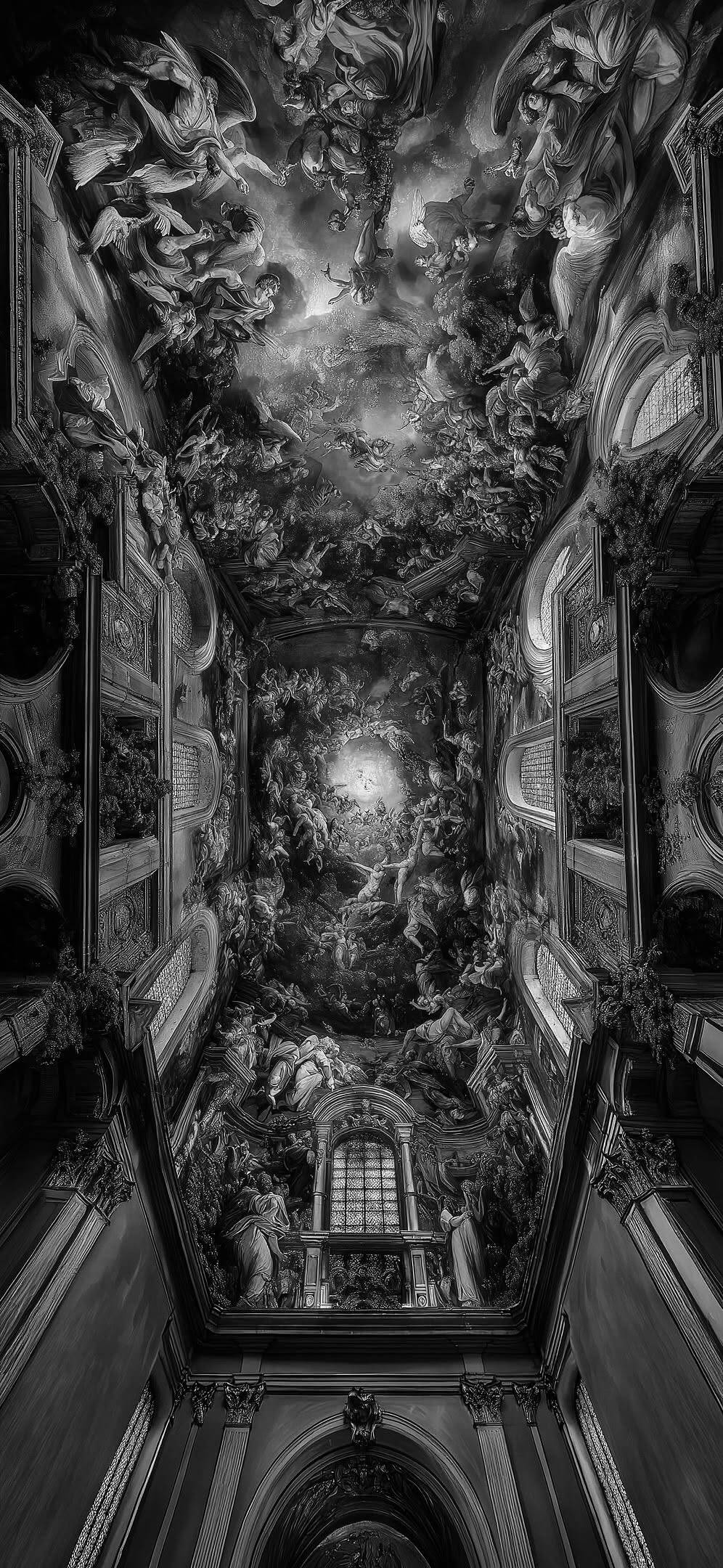 Papel de Parede Preto e Branco de Arte Clássica para Celular/iPhone 4K