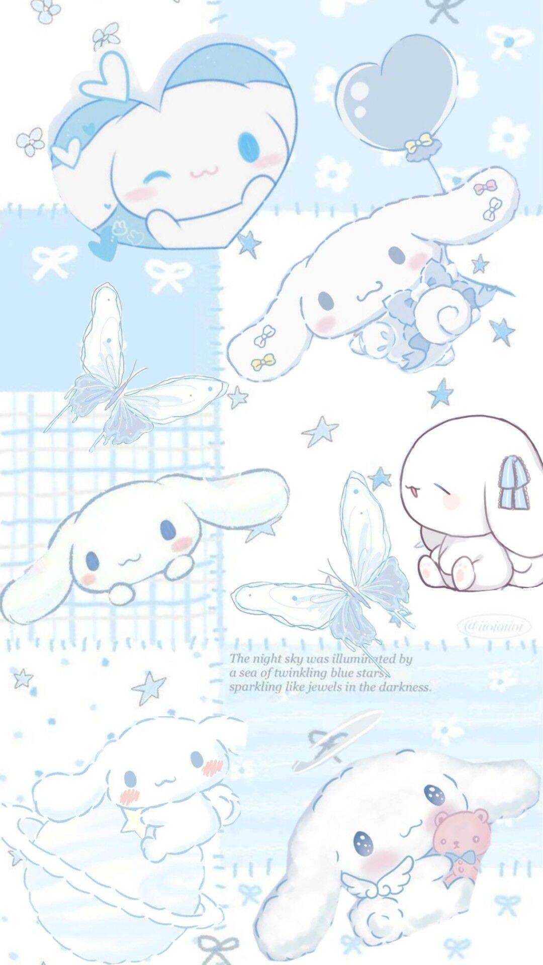 Papel de Parede Cinnamoroll com Borboletas para Celular/iPhone