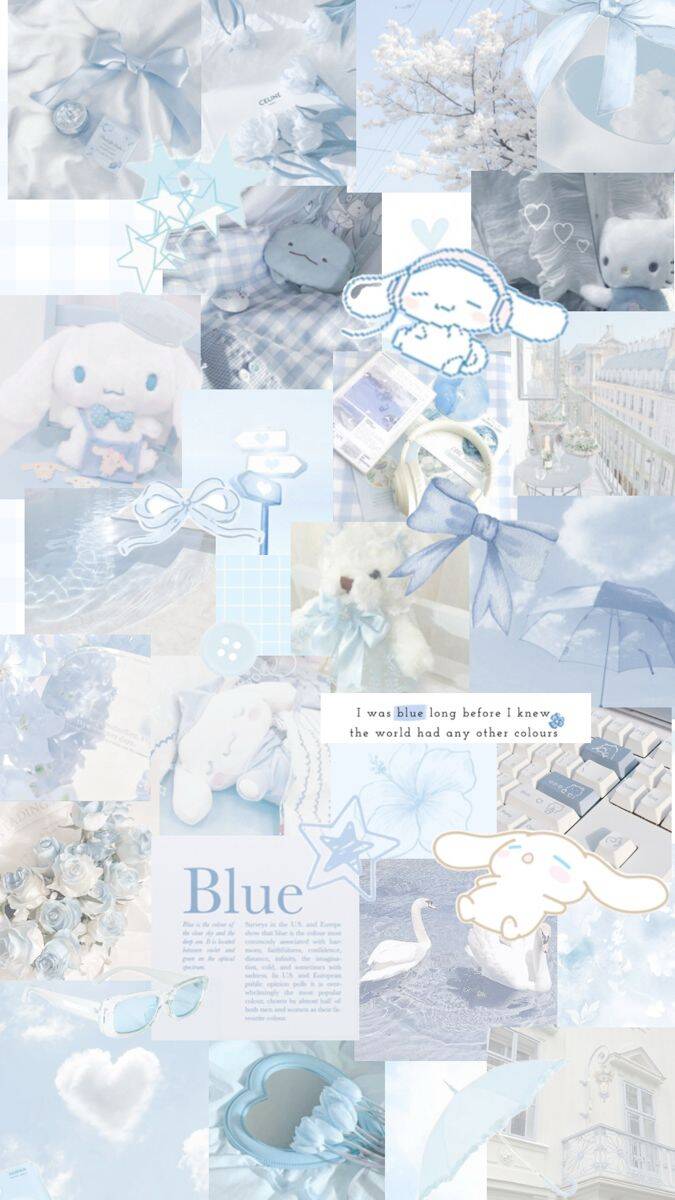 Papel de Parede Cinnamoroll Azul Aesthetic para Celular/iPhone
