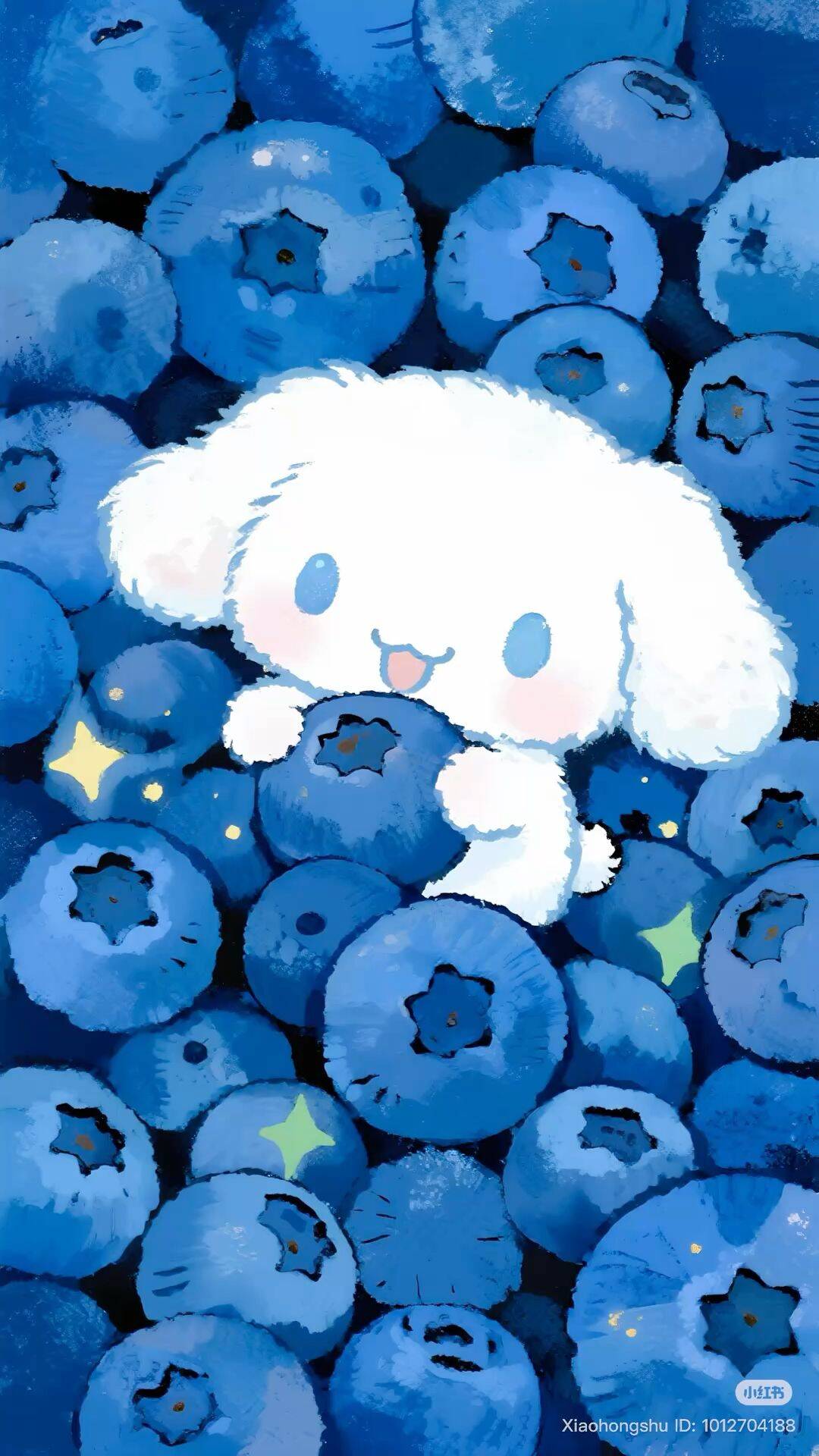 Papel de Parede Cinnamoroll com Mirtilos para Celular
