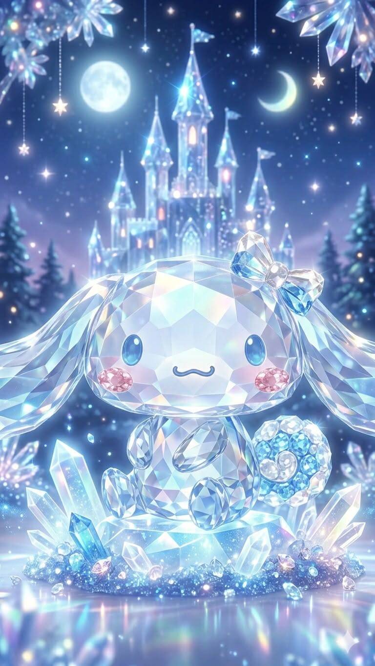 Papel de Parede Cinnamoroll Cristalino com Castelo para Celular/iPhone