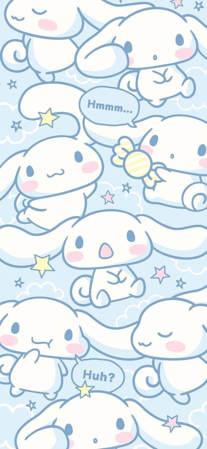 Papel de Parede Cinnamoroll Fofo com Estrelas para Celular