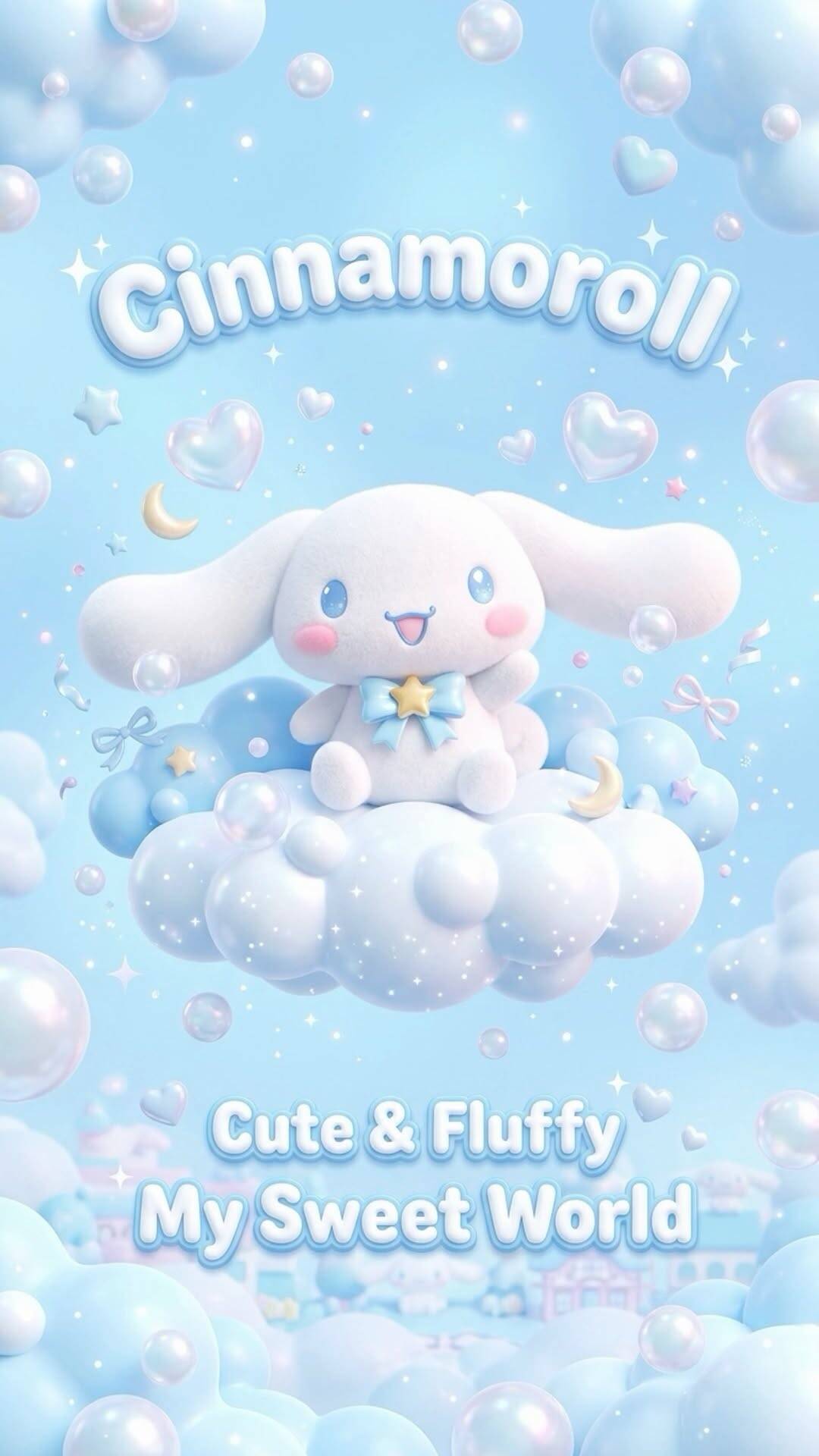 Papel de Parede Cinnamoroll Fofo e Nuvens para Celular/iPhone