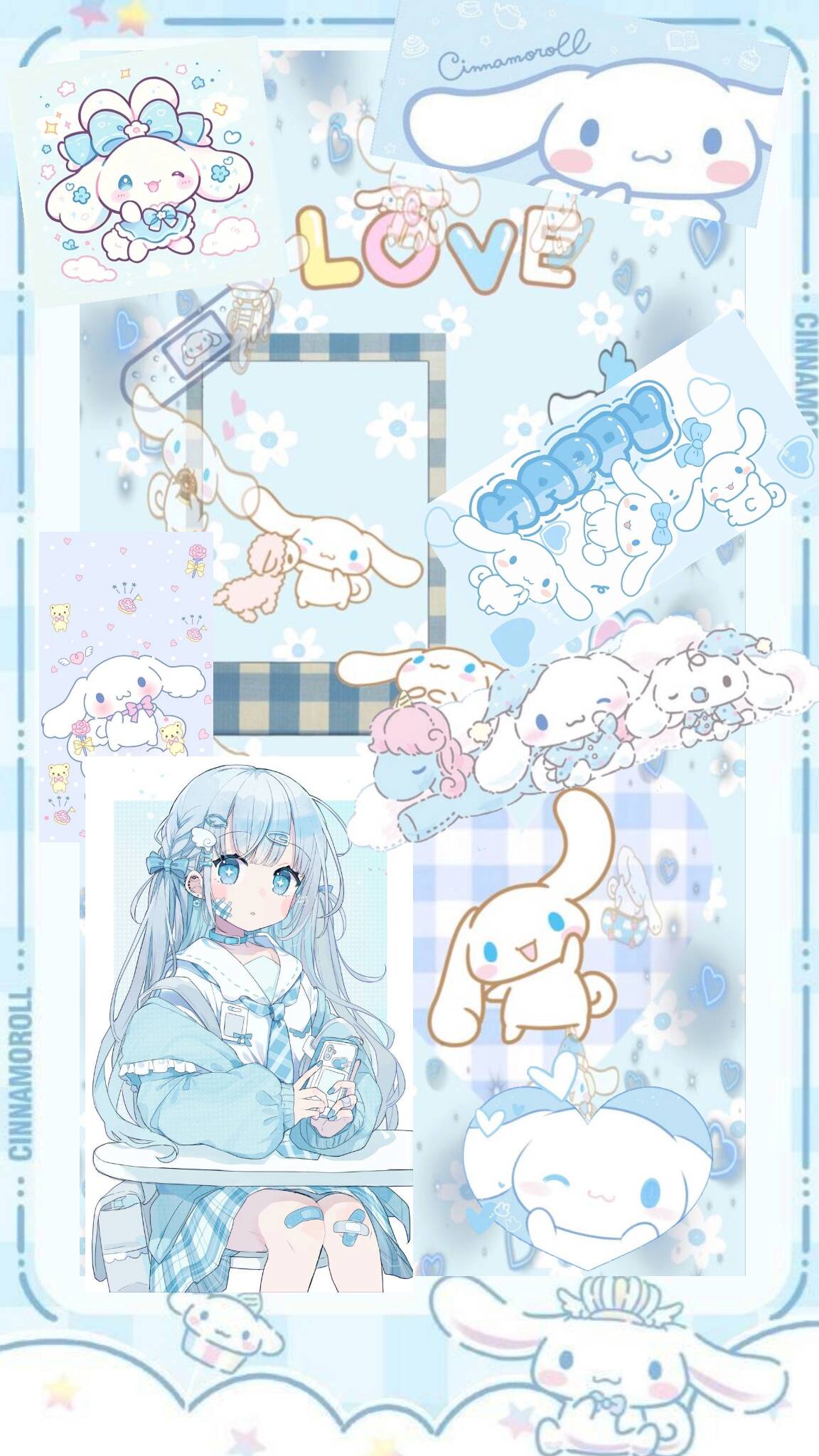 Papel de Parede Cinnamoroll com Design Azul para Celular