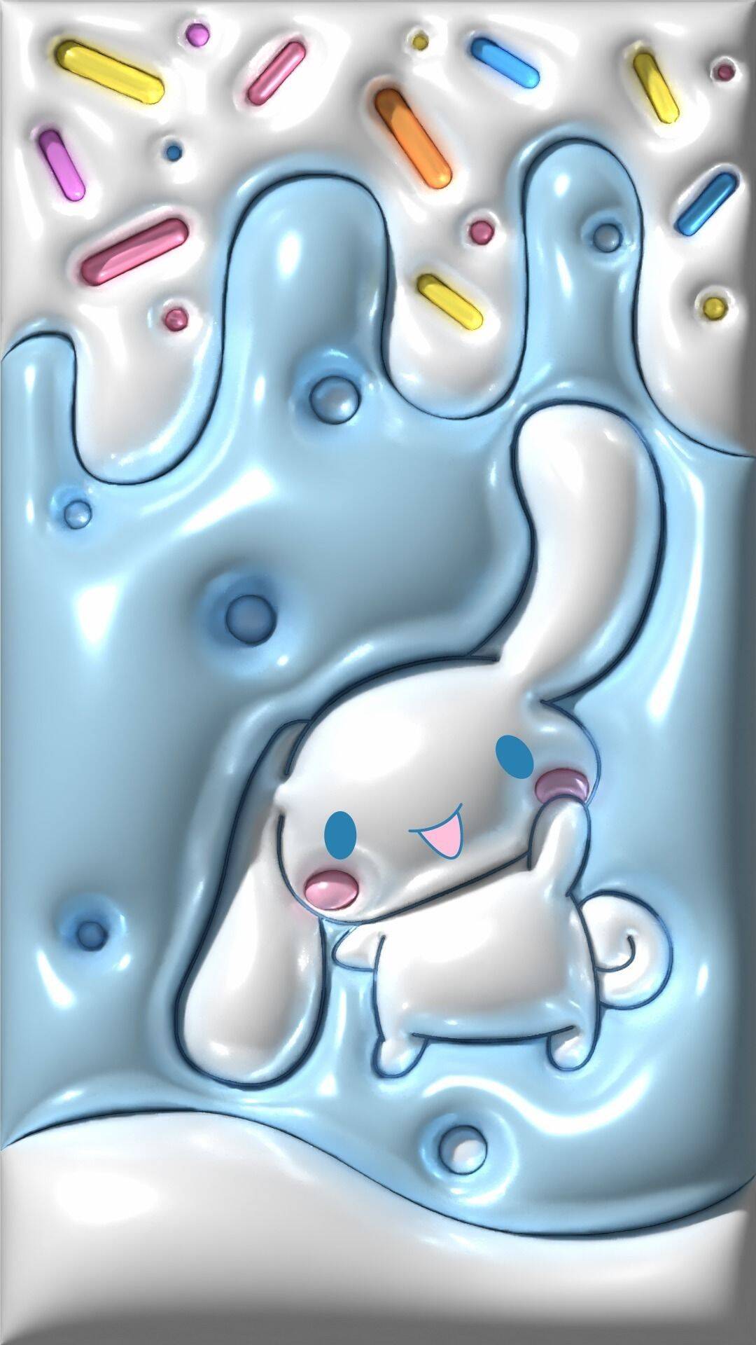 Papel de Parede Cinnamoroll Fofo com Fundo Azul para Celular/iPhone