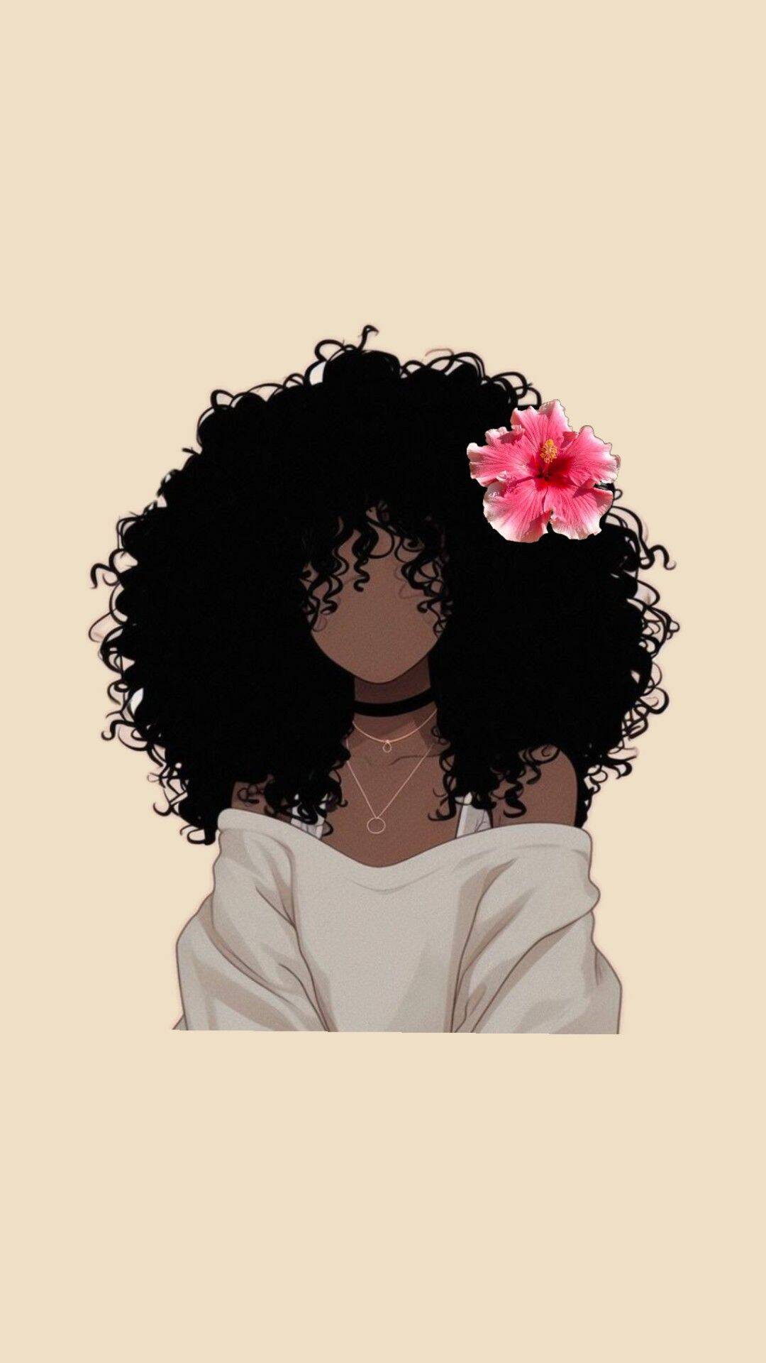 Papel de Parede Baddie com Flor no Cabelo para Celular/iPhone