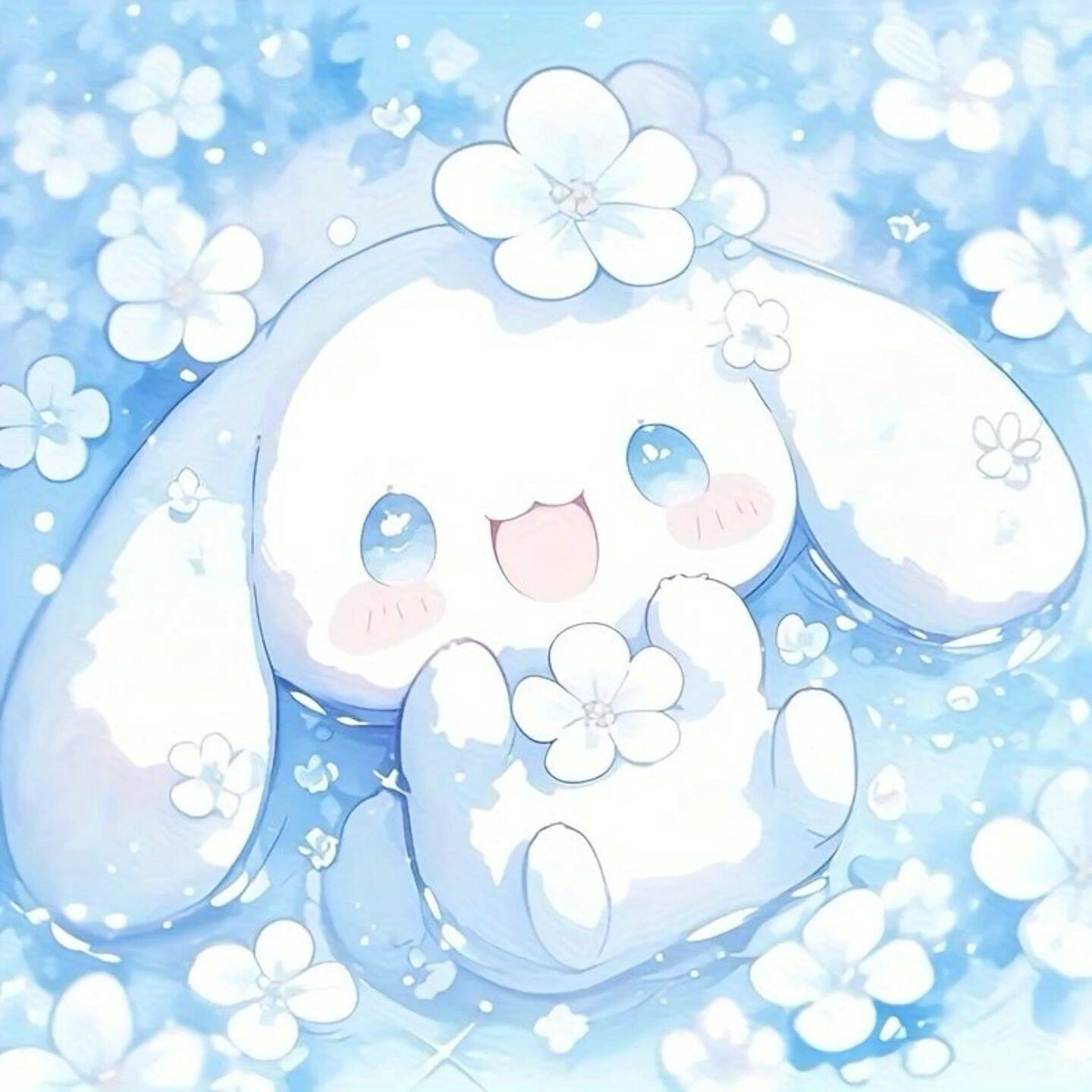 Papel de Parede Cinnamoroll com Flores para Celular/iPhone 4k