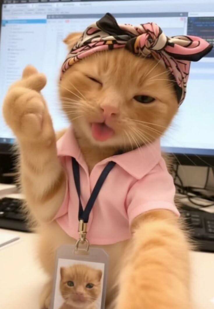 Papel de Parede de Gatinho Divertido com Lenço para Celular/iPhone 4K