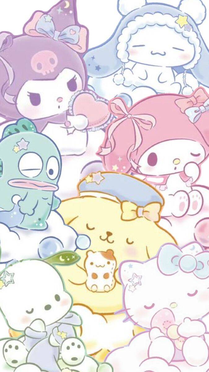 Papel de Parede Cinnamoroll com Amigos para Celular