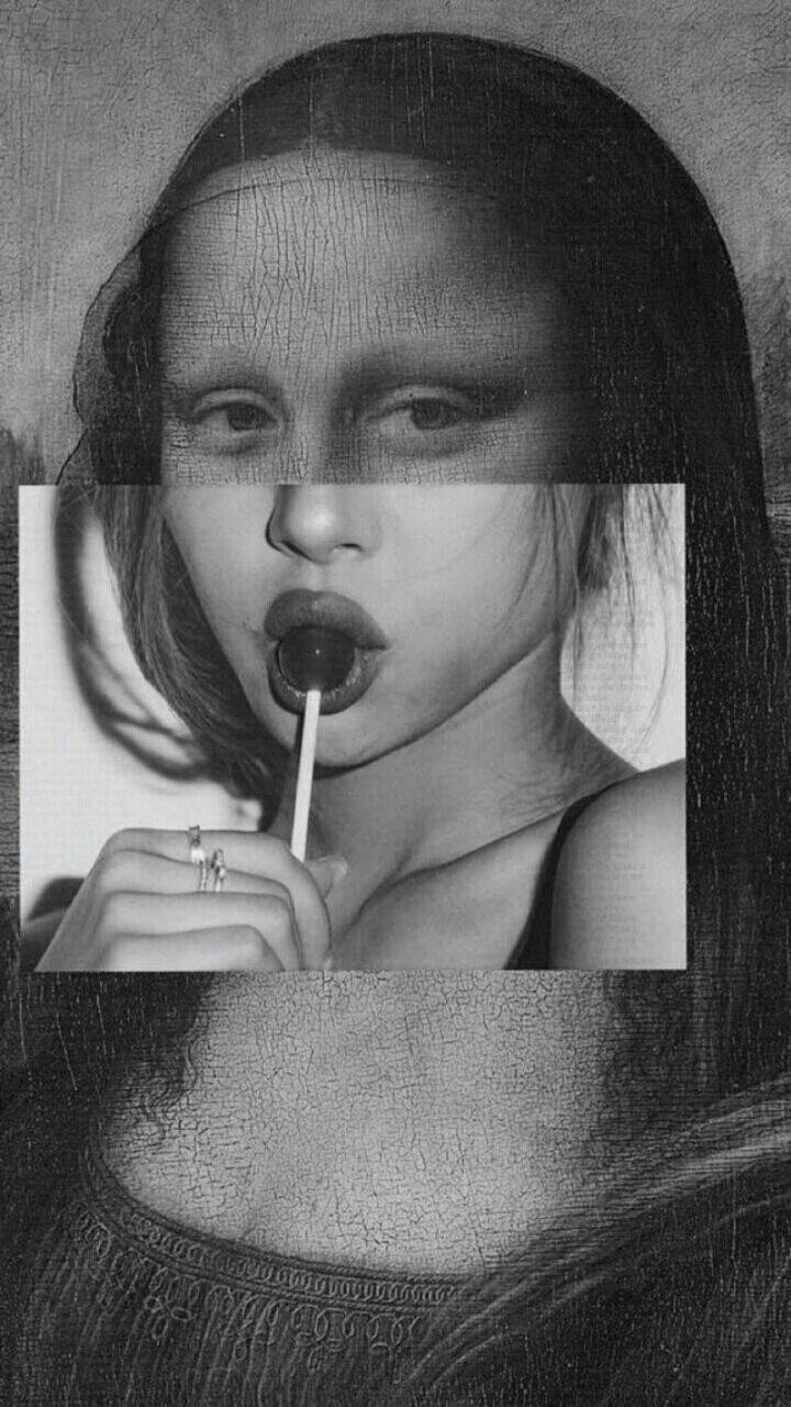 Baddie Wallpaper with Artistic Collage for Cell Phone
