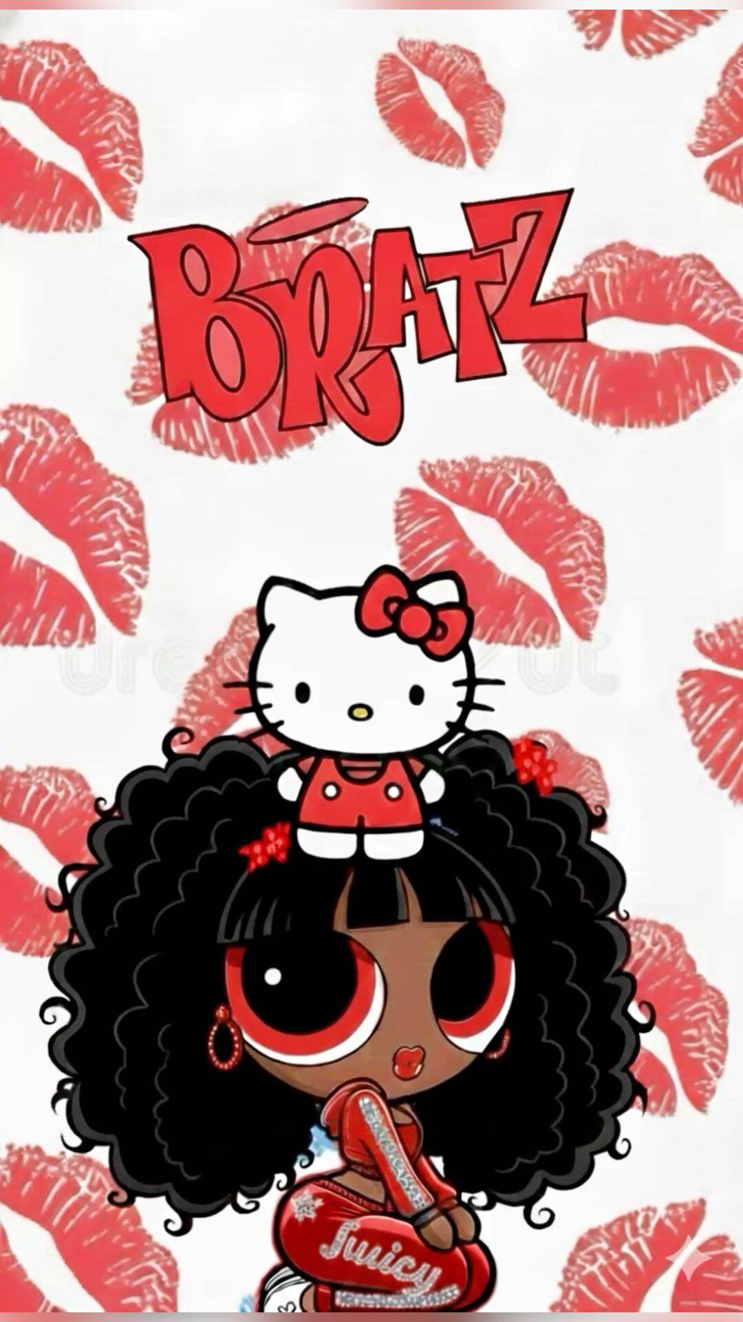 Papel de Parede Baddie com Bratz e Hello Kitty para Celular