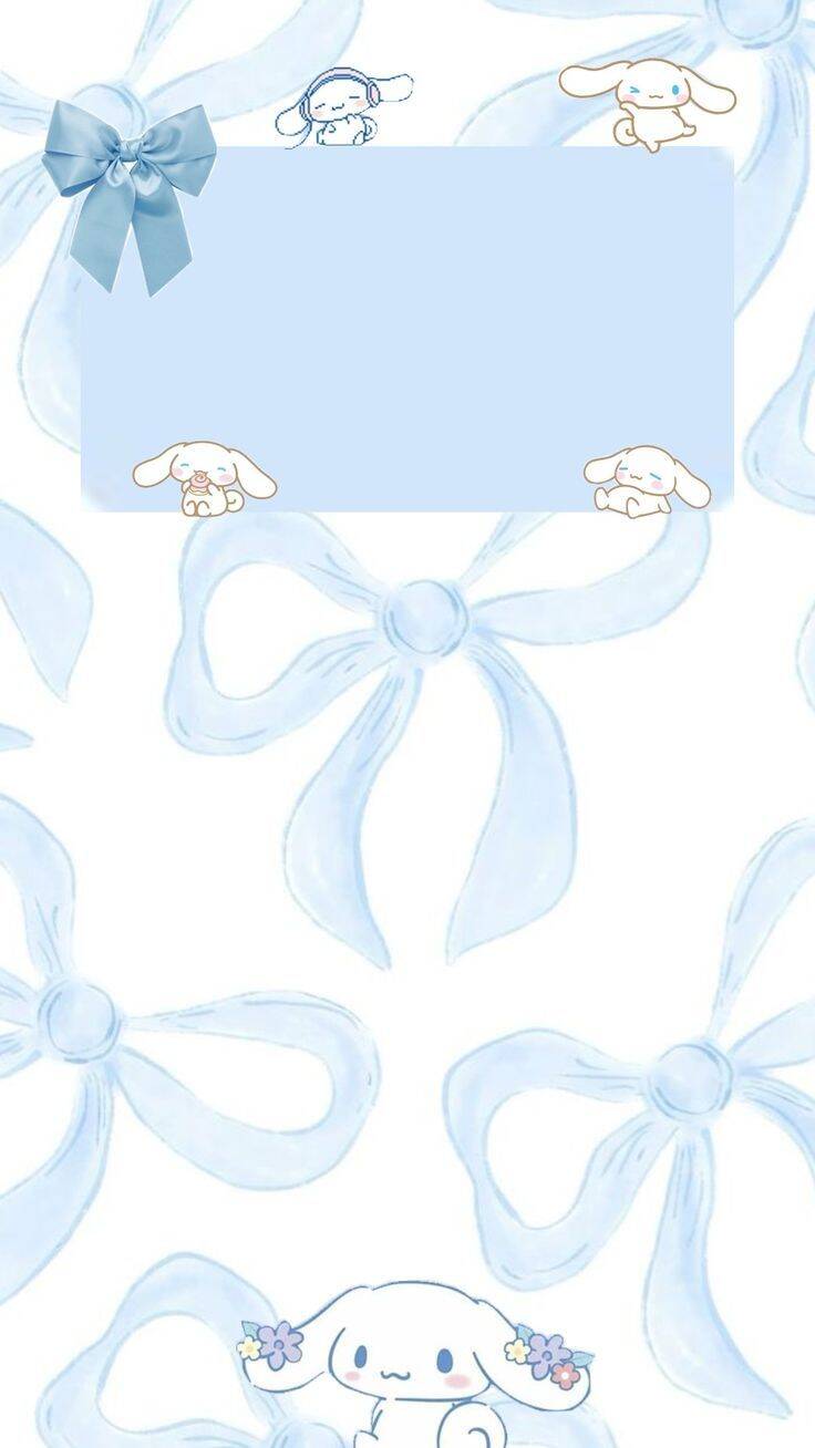 Papel de Parede Cinnamoroll com Laços Azuis para Celular/iPhone