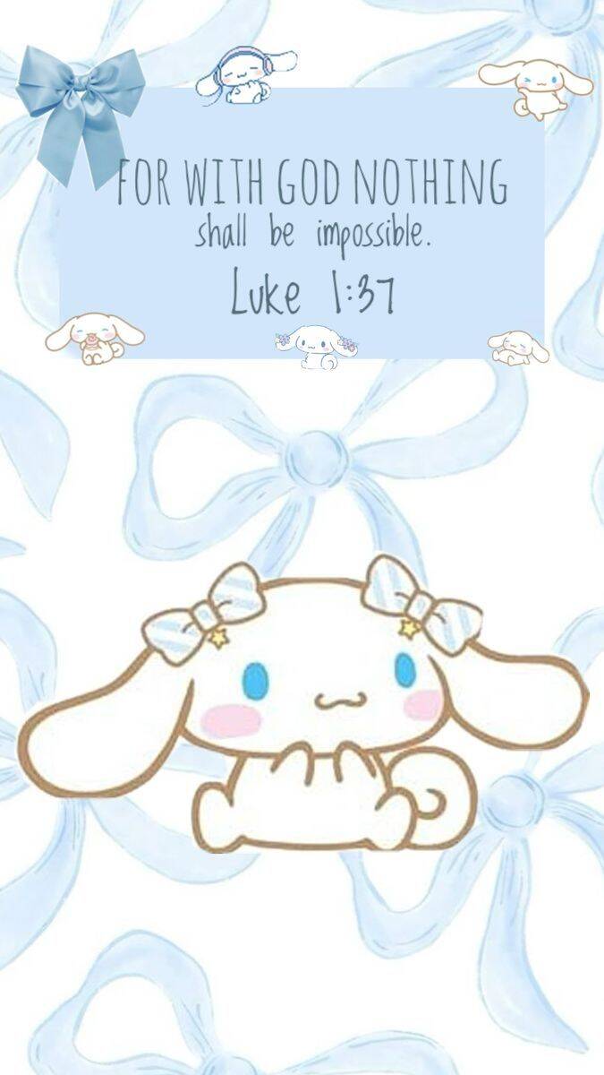 Fondo de Pantalla de Cinnamoroll con Lazos Azules para Celular