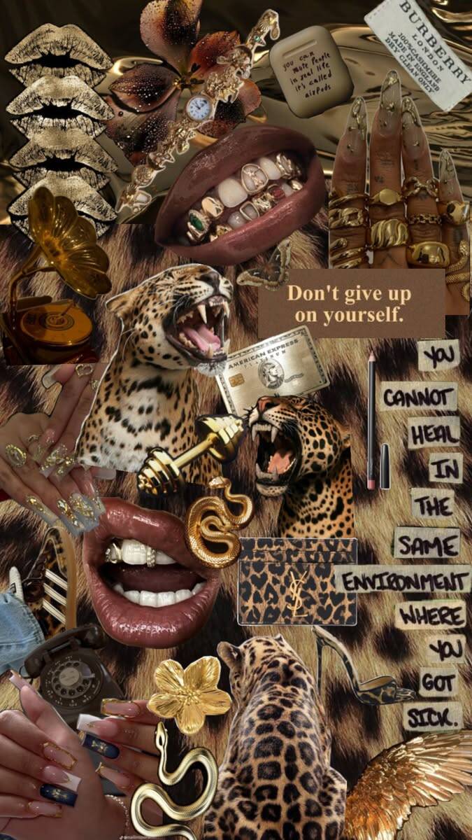 Baddie Wallpaper with Leopard Print and Cell Phone Accessories