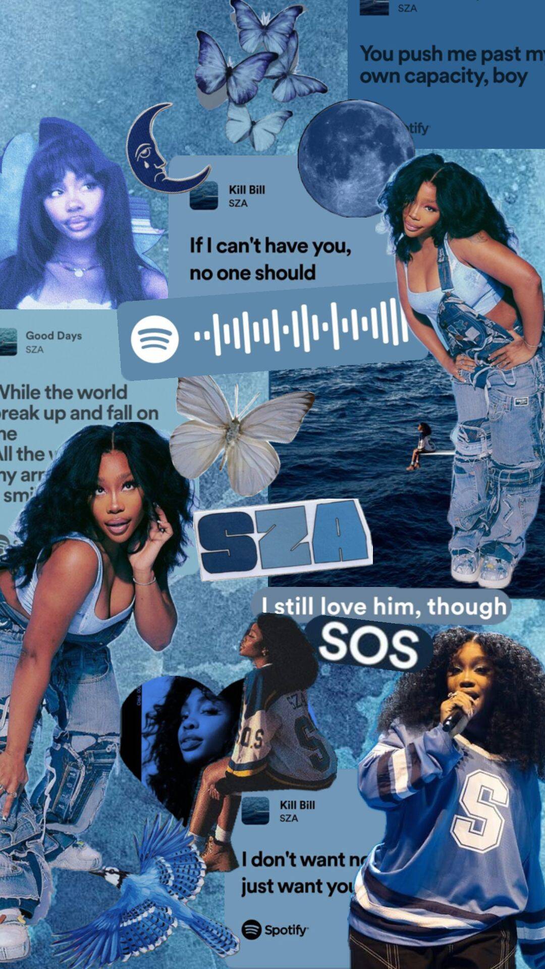 Papel de Parede Baddie com Estilo Azul para Celular/iPhone