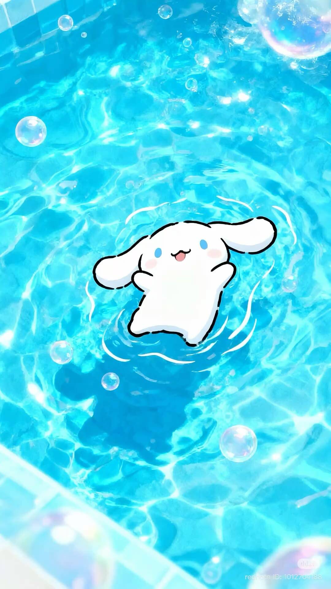 Papel de Parede Cinnamoroll na Piscina para Celular/iPhone
