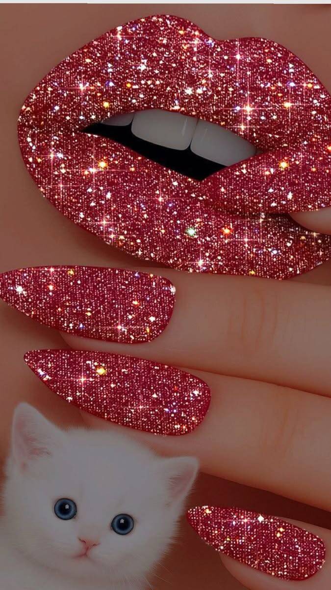 Papel de Parede Baddie com Glitter e Gatinho para Celular/iPhone