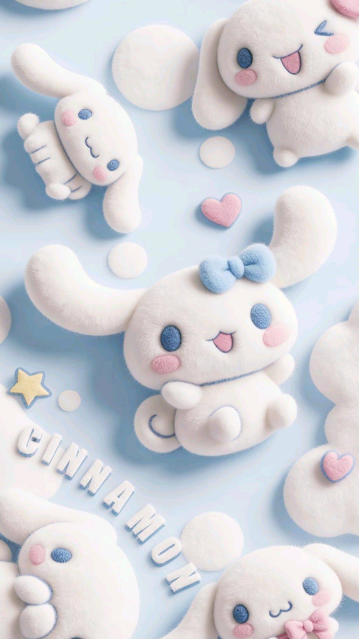 Papel de Parede Cinnamoroll Fofo com Fundo Azul para Celular/iPhone