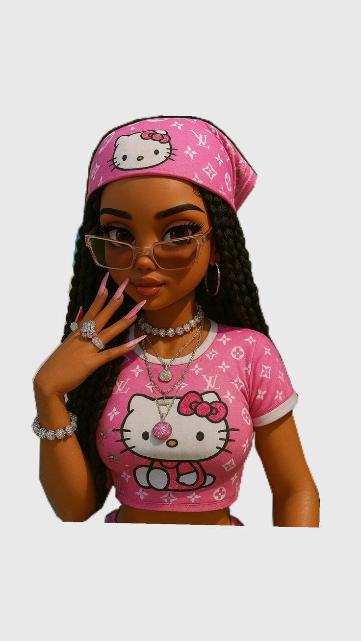Papel de Parede Baddie com Estampa Hello Kitty para Celular/iPhone