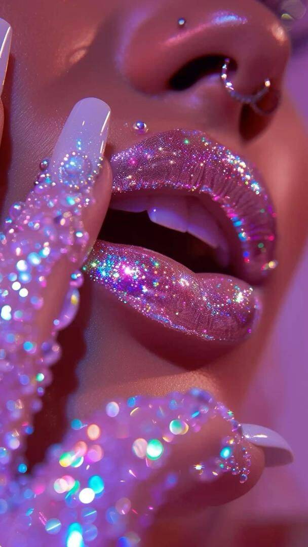 Papel de Parede Baddie com Glitter e Piercings para Celular/iPhone