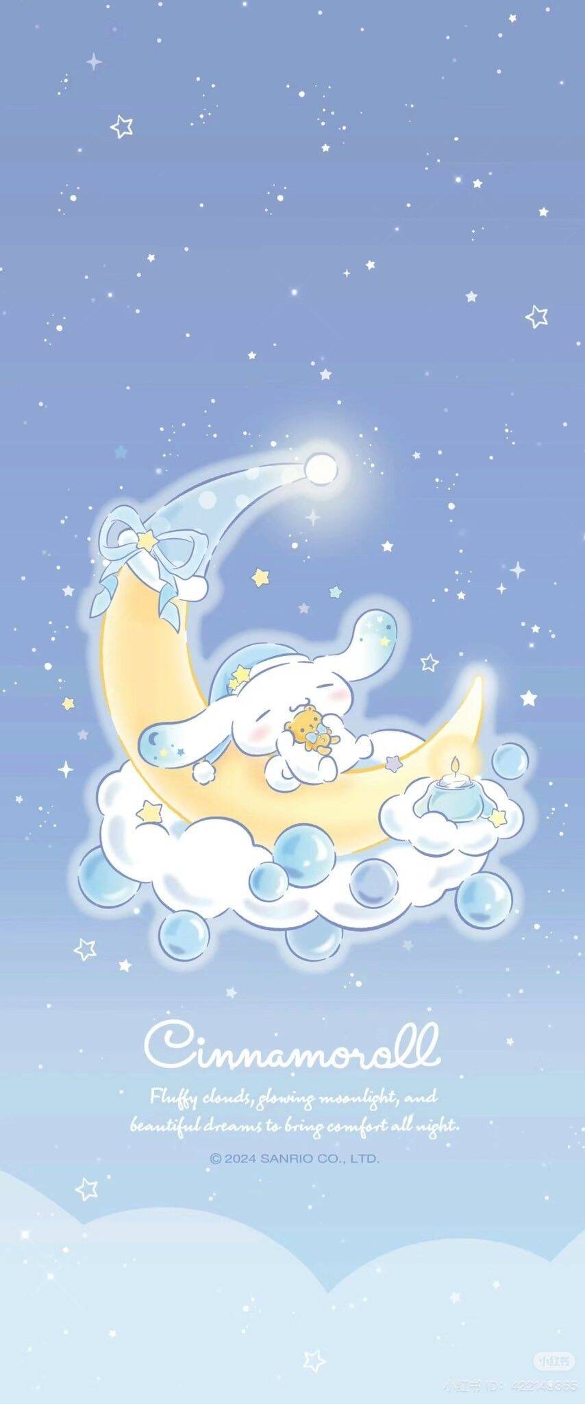 Papel de Parede Cinnamoroll Dormindo na Lua para Celular/iPhone