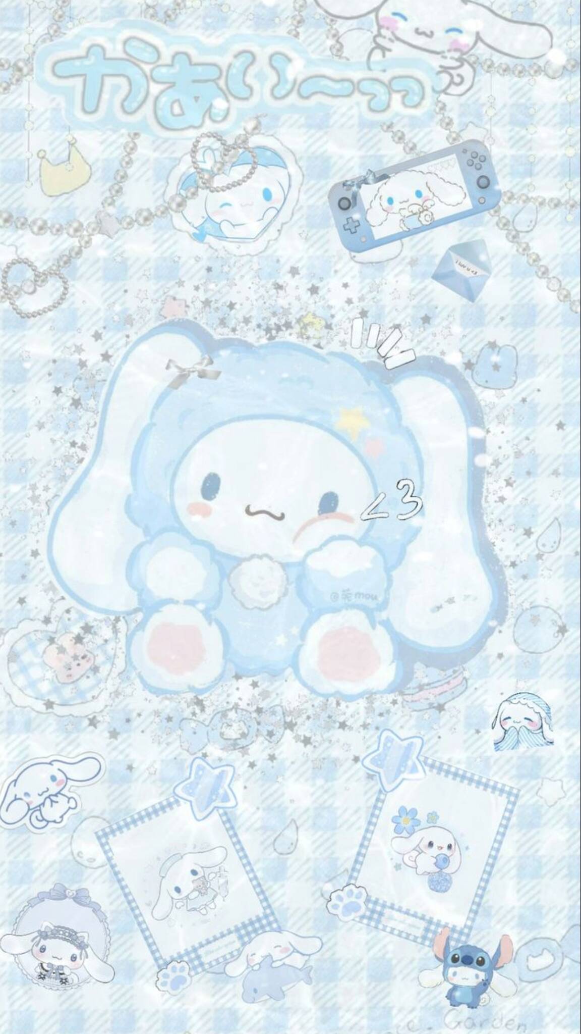 Papel de Parede Cinnamoroll Azul Fofo para Celular