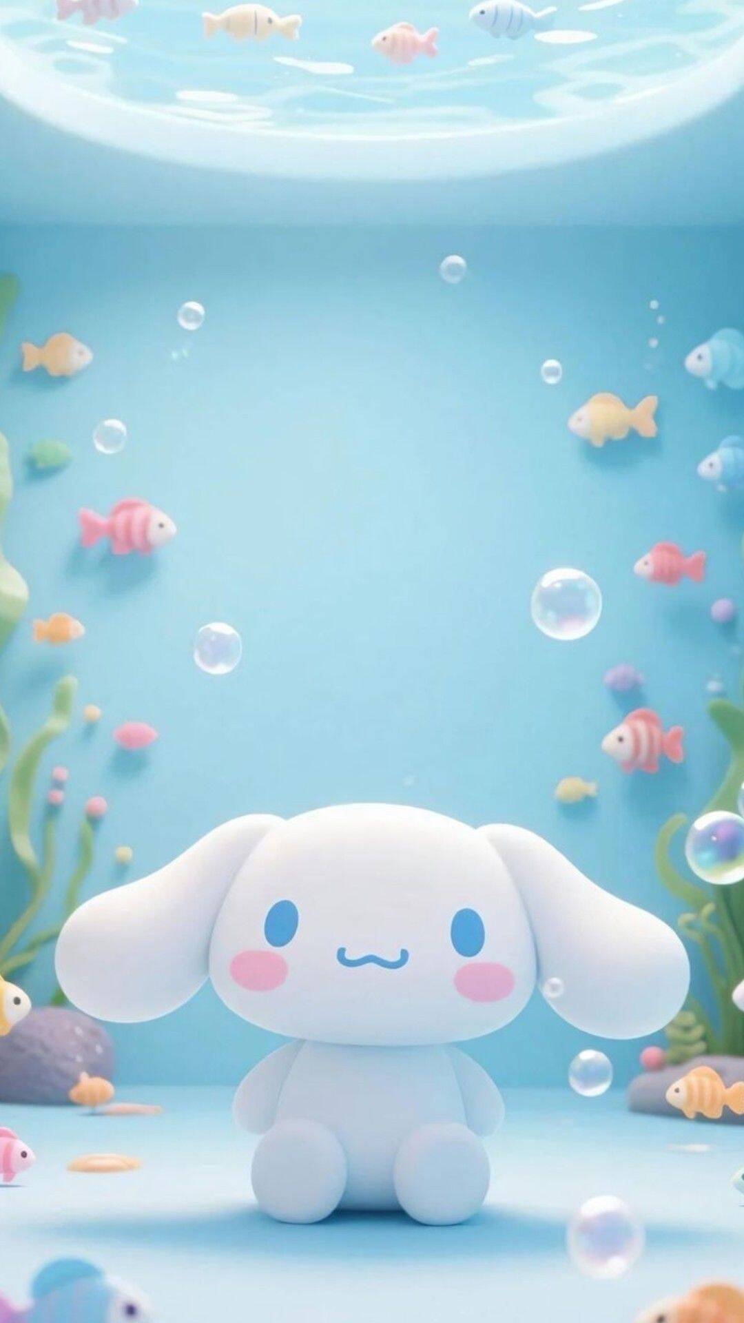 Papel de Parede Cinnamoroll Subaquático para Celular