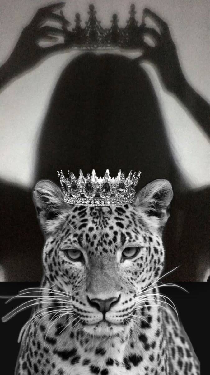 Papel de Parede Baddie com Leopardo e Coroa para Celular/iPhone