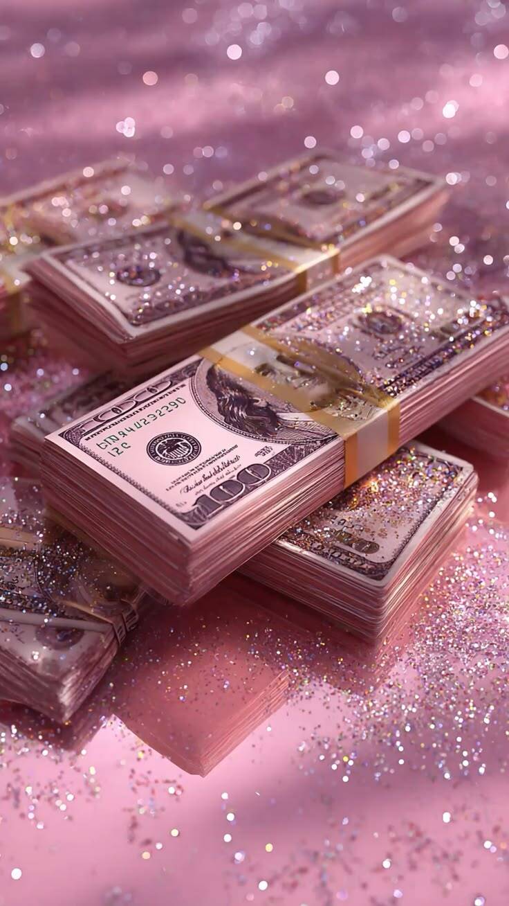 Papel de Parede Baddie com Dinheiro e Glitter para Celular/iPhone