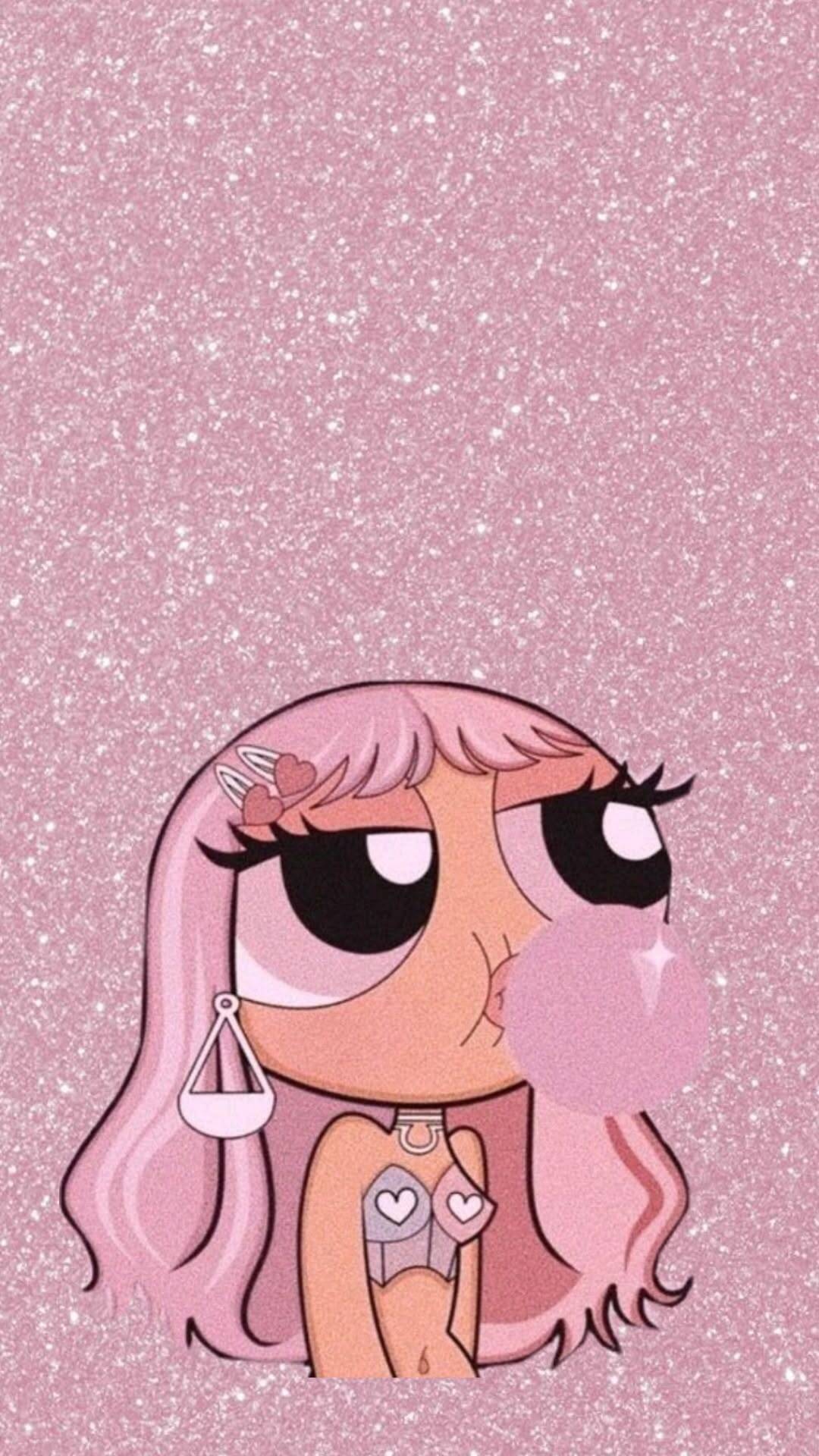 Papel de Parede Baddie Rosa com Chiclete para Celular