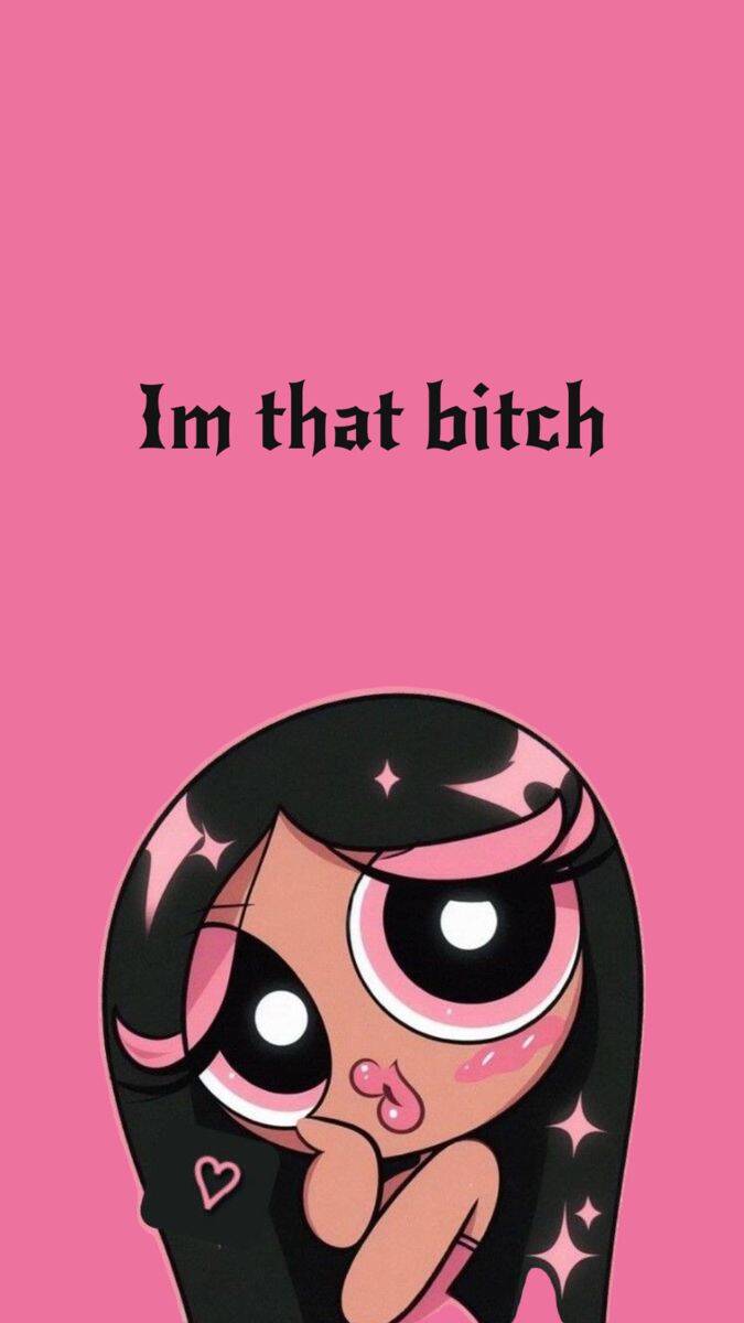 Papel de Parede Baddie Rosa com Personagem Desenho para Celular