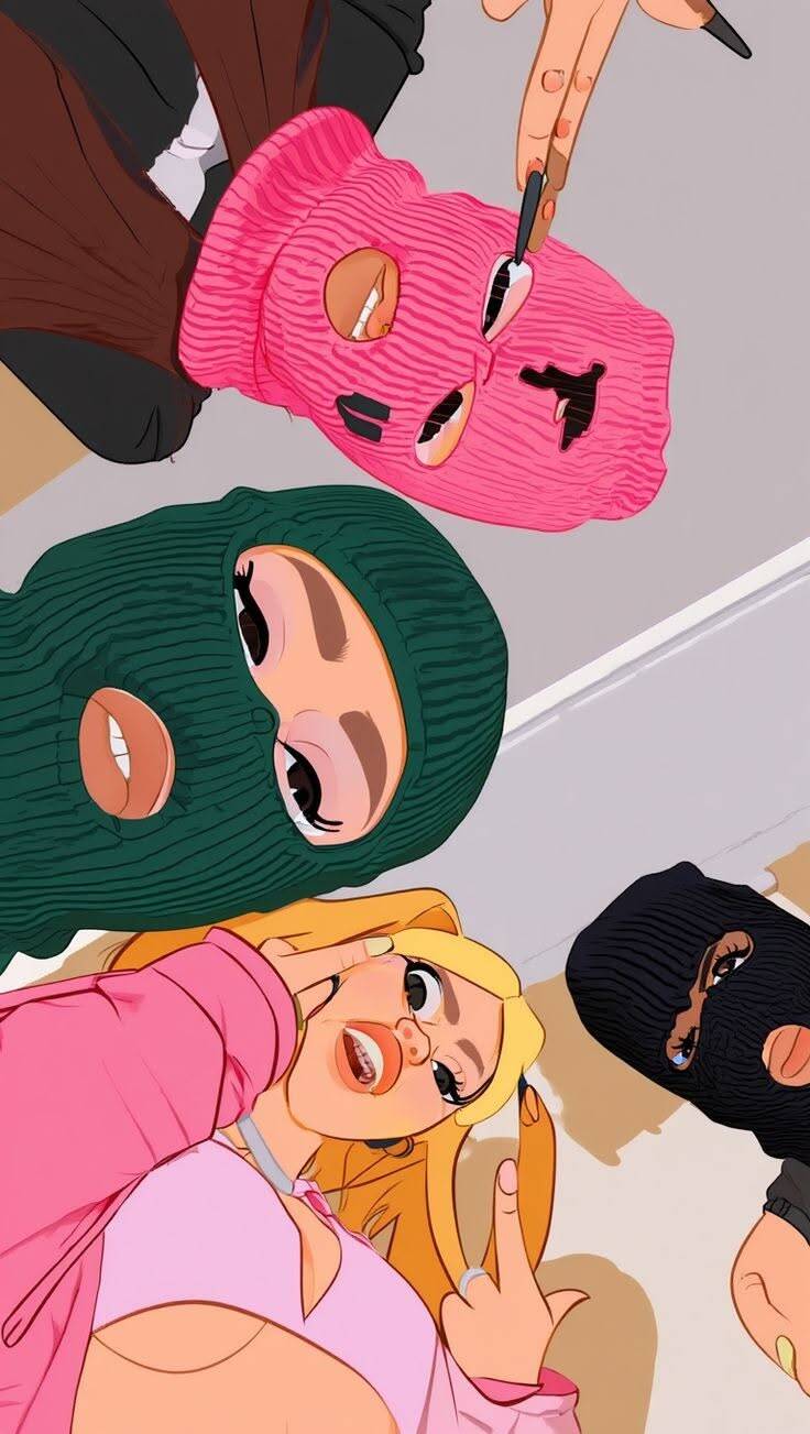 Papel de Parede Baddie com Máscaras Coloridas para Celular/iPhone 4K