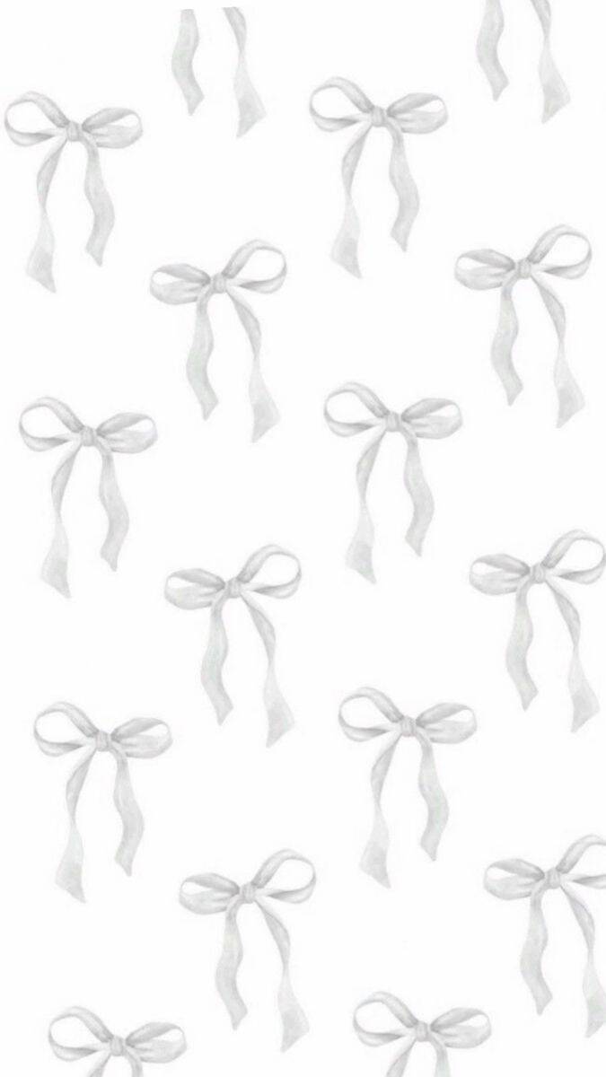Papel de Parede Branco com Laços Elegantes para Celular/iPhone 4K