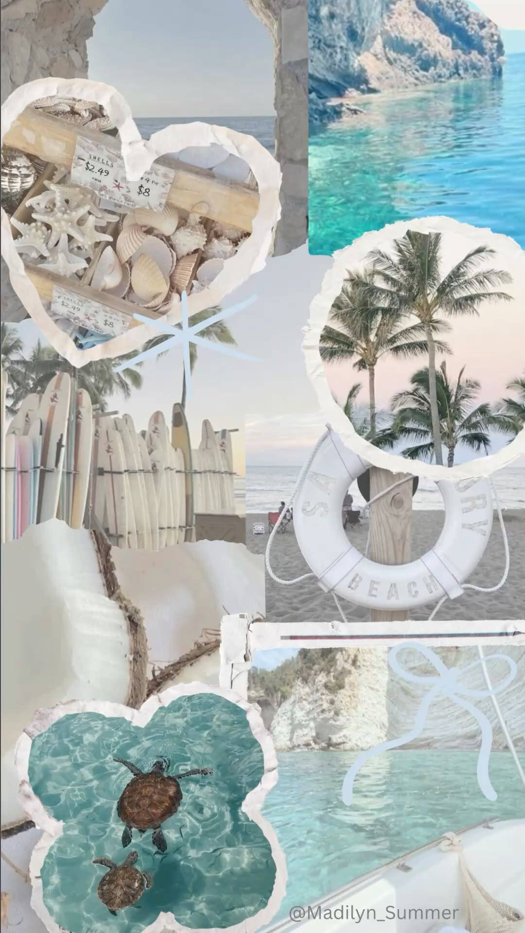 Fondo de Pantalla de Verano con Playa y Tortugas para Celular/iPhone 4K