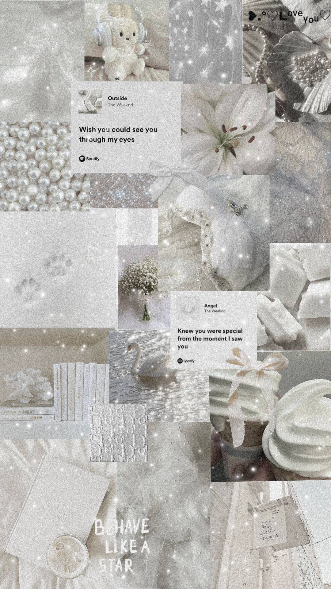 Papel de Parede Branco Aesthetic com Brilho para Celular/iPhone 4K